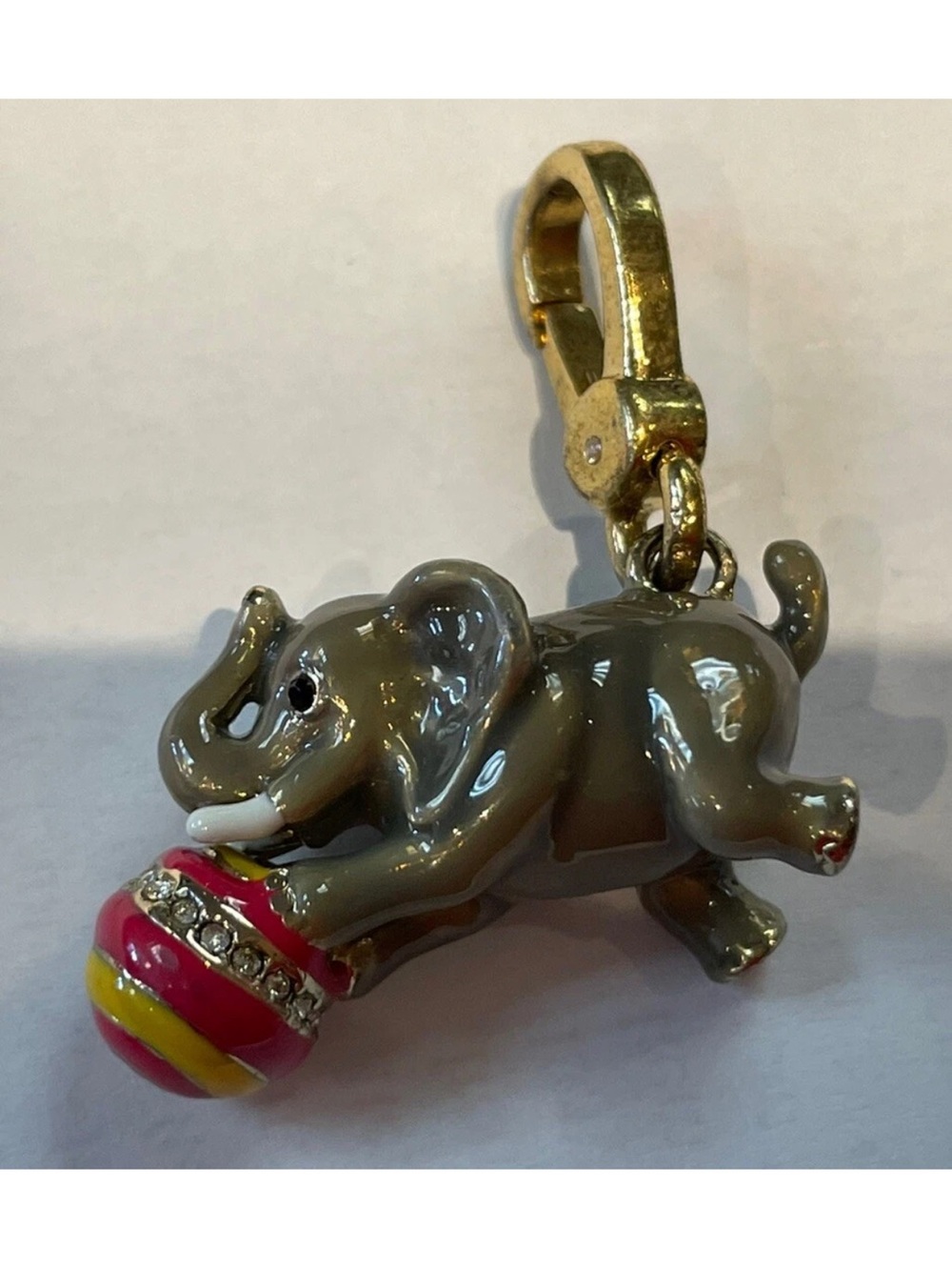 Juicy Couture Gray Elephant Enamel Charm with ball,rare collectible